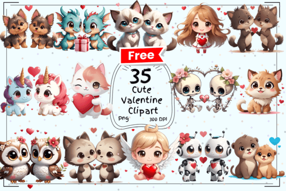 35 Cute Valentines Day Clipart: A Designer's Toolkit for Romance