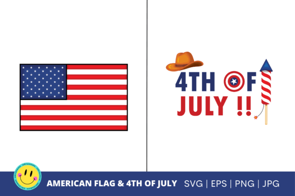 American Flag and 4th of July Graphic: A Digital Toolkit for Patriotic Design