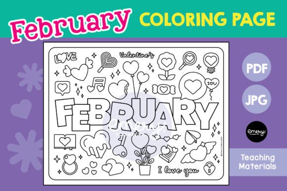 February Coloring Page: Your Go-To Seasonal Design Asset