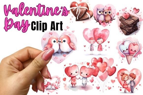 Valentine's Day Clipart: 10 High-Resolution PNG Designs for Your Projects
